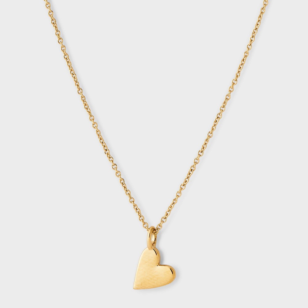 Tiny Tags 14K Gold Ion Plated Asymmetrical Heart Necklace