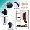 NewHome"Metal Garment Rack with Hanging Rod & 5 Mesh Shelves for Clothes, Shoes, and Accessories"Black - 4 of 4