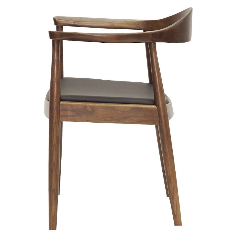 Embick Mid-Century Modern Dining Chair - Brown - Baxton Studio: Walnut Finish, Faux Leather Seat, Fully Assembled, 3 of 7