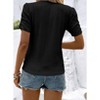Clearlove Womens Casual V Neck T Shirts Blouses Short Sleeve Tops Summer Trendy Solid Color Textured Knit Tee Tunics - 4 of 4