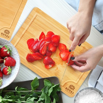 Royal Craft Wood Bamboo Cutting Board (S, 12”x8”)