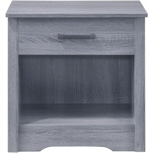 Passion Furniture Hudson 1-Drawer Gray Nightstand (23 in. H x 18 in. W x 22 in. D - 1 of 4
