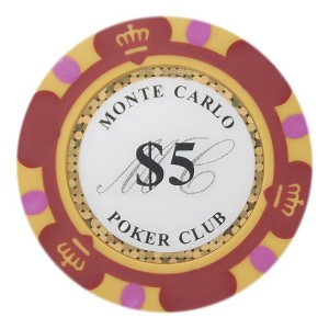 Slickblue 25-Pack Monte Carlo 14g Poker Chips, Clay Composite, Holo Inlay, Casino Style Set, Multi-Color, $1-$10,000 - 1 of 3