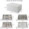 Set of 4 Extra Large Jewelry Trays with Lids, PU Leather Stackable Drawer Organizer for Rings & Necklaces, Grey - 2 of 4
