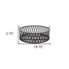 HomeRoots Set of Two Black and Tan Round Bamboo Serving Tray With Handles - 3 of 4
