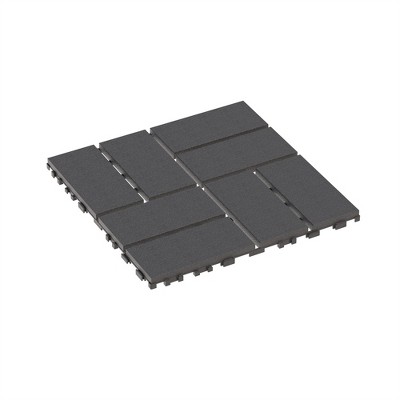 OUTSUPPLY 44-Pack Grey Interlocking Deck Tiles, 12"x12" Waterproof Plastic Patio Tiles for Outdoor, Poolside, Balcony Use