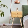 Tangkula Side End Table Nightstand 2 Drawers Bedroom Room Furniture - 3 of 4