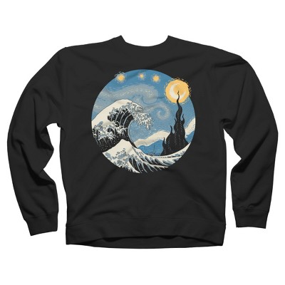 Adult Design By Humans The Great Starry Wave By vincenttrinidad Sweatshirt