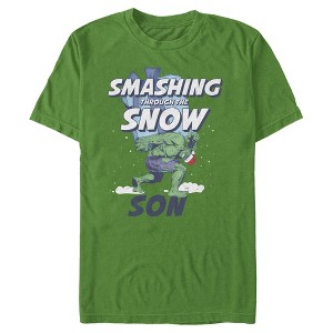 Men's Marvel Christmas Hulk Son Snow T-Shirt - 1 of 4