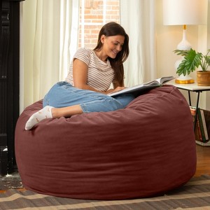Jaxx 4 Foot Saxx - Large Round Bean Bag Chair for Adults - Lush Velvet - 1 of 4