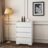 4 Drawer Dresser, Chest of Drawers without Handle, White Dresser for Bedroom, Waterproof Wooden Cabinet with Sturdy Frame for Living Room, Entryway - image 4 of 4