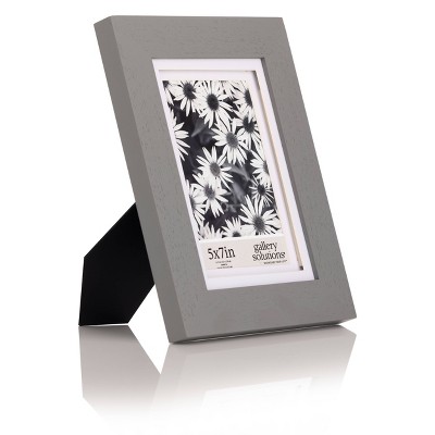 Gray 11x14 Wood Wall Frame with Double White Mat