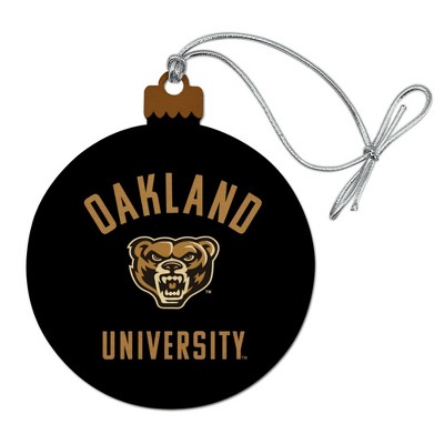 Oakland Golden Grizzlies Wood Christmas Tree Holiday Ornament