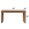 64" Natural Rustic Wood Console Table with Beaded Trim, Narrow Entryway or Sofa Table for Hallway or Living Room-3irtyhousy - 4 of 4