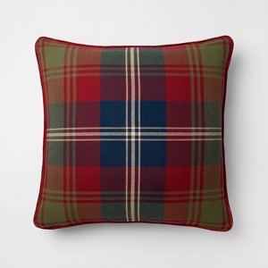 Tartan Holiday Plaid Pillow - 24x24 - Threshold™ designed with Studio McGee - 1 of 4