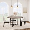 47" Round Dining Table, Industrial Dinner Table for 4 to 6, Wooden Kitchen Table （No Chairs） - 2 of 4