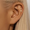 Pearl Dangle Flat Back Earrings for Women Sterling Silver 16g Cartilage Helix Lobe Body Piercing Stud Ginger Lyne - 4 of 4