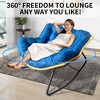 SKRAN Rattan Lounge Chair,Extra Wide Egg Rocking Chair With High-Quality Metal Tube,Relieve Tension And Fatigue,For Porch,Garden, Bedroom - 2 of 4