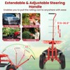 Tangkula Rolling Garden Cart Scooter w/ Adjustable Seat Storage Basket Tray Red - 4 of 4