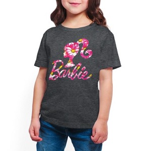 Boys' - Barbie - Pink Daisy Pattern Logo Short Sleeve Graphic T-Shirt - 1 of 3