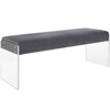 Roam Velvet Bench Gray - Modway: Acrylic Legs, Stain-Resistant, Minimalist Design, 440lb Capacity - 4 of 4