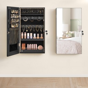 Mirror Jewelry Cabinet, Walld Armoire Jewelry Storage with Built-in Lights - 1 of 4