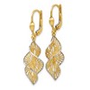 Black Bow Jewelry Two Tone Spiral Dangle Earrings in 14k Yellow Gold & White Rhodium - 2 of 4