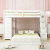 NicBex Twin over Full Bunk Bed Pine Bed Frame with Shelves, Drawers, Storage Stairs and Full Length Guardrail, No Box Spring Required - 2 of 4
