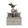 Floating Nightstand 12"H, Wall Mounted with Single Drawer and 2-Tier Shelf, Light Gray - 2 of 4