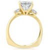 Pompeii3 3 1/2Ct Cushion & Round Cut Moissanite Engagement Ring 14k Yellow Gold - 3 of 4