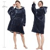 FAAYFIAN Faux Shearlin Wearable Blanket Hoodie with Giant Pocket, Oversized Hoodie Blanket for Women & Men, Ultra Soft One Size Sweatshirt - 3 of 4