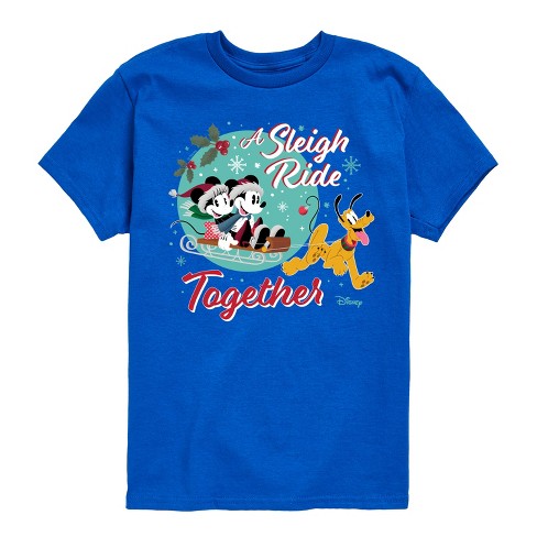 Boys' - Disney - Mickey, Minnie, & Pluto Sleigh Ride Together Christmas Short Sleeve Graphic T-Shirt - image 1 of 4