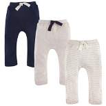 Touched by Nature Baby and Toddler Boy Organic Cotton Pants 3pk, Oatmeal Navy