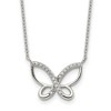 Chisel Stainless Steel Cubic Zirconia Butterfly Pendant on an 18" Plus a 2" Ext. Cable Chain Necklace - 2 of 4