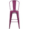 Emma and Oliver Commercial Grade 4 Pack 30" High Metal Indoor-Outdoor Barstool with Back - 4 of 4