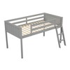 NicBex Twin Size Low Loft Bed with Ladder,Loft Bed Frame with Guardrails,Bed Frame for Kids,Box Spring Not Required,Gray - 4 of 4