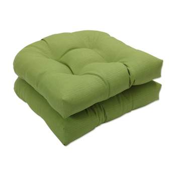 Outdoor 2-Piece Wicker Seat Cushion Set - Forsyth Solid - Pillow Perfect