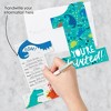 Big Dot of Happiness 1st Birthday Roar Dinosaur - Shaped Fill-In Invites ONEasaurus Dino First Birthday Party Invitation Cards with Envelopes - 12 Ct - 2 of 4