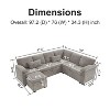 97"W L-Shaped Corner Sectional Sofa Couch with Storage Ottoman, 7-Seat Chenille Fabric Corner Couch with 2 Pillows for Living Room - ModernLuxe - 4 of 4