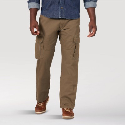 Wrangler Men's Relaxed Fit Flex Cargo Pants - Brown 34x32 : Target