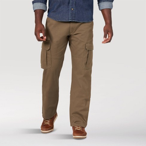 Wrangler Men's Relaxed Fit Flex Cargo Pants - Brown 36x32 : Target