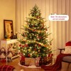Tangkula 7 FT Pre-Lit Artificial Xmas Tree Hinged Xmas Tree with 1090 PVC PE Branch Tips 340 Warm White LED Lights 8 Lighting Modes & Gloves - 2 of 4