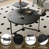 LOVMOR Modern coffee table with two display shelves, Black Faux marble surfaces, Tripod-inspired base,Rounded tabletop edges - 4 of 4