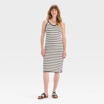 Midi Maternity Sweater Dress - Isabel Maternity by Ingrid & Isabel™ Black/White Striped