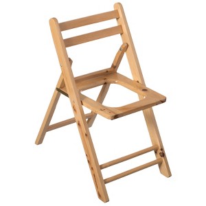 PLAYBERG Wooden Folding Portable Toilet Seat for Camping and Hiking with Backrest - 1 of 4