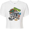 Women's - Star Wars - The Mandalorian Mando Grogu Stickers Cropped Graphic T-Shirt - 2 of 4