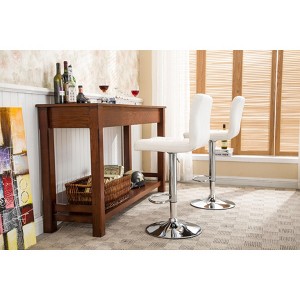 Dolonm Set of 2 35-43.5 in. H Swivel Faux Leather Adjustable Height Bar Stool with Metal Frame & Footrest - 1 of 3