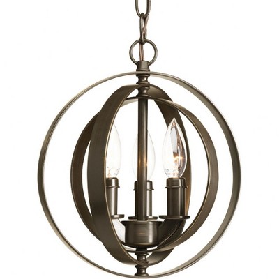 Progress Lighting Equinox 3-Light Mini-Pendant, Antique Bronze, No Shade