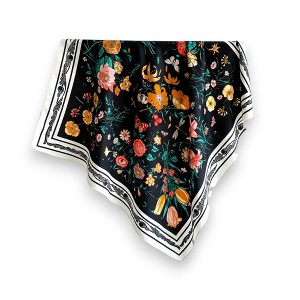 Anna-Kaci Women's Floral Print Twill Woven Square Scarf 35.4×35.4 Inches - 1 of 4