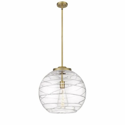 Athens Deco Swirl - 1 Light Pendant In Industrial Style-17.13 Inches Tall and 15.75 Inches Wide